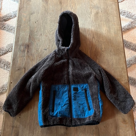 Zara Boys Jacket Blue & Grey Hooded Full Zip Jacket Only worn a few times! - Picture 1 of 4